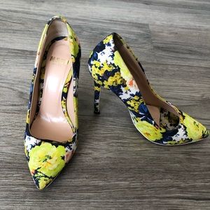 MSGM Floral Multi Colored Canvas Pumps Size 5.5